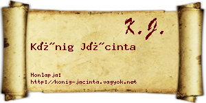 Kőnig Jácinta névjegykártya